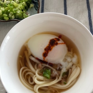 温泉卵の冷やしうどん